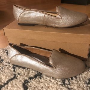 NWB Anthropologie Gee Wawa Silver Leather Loafers